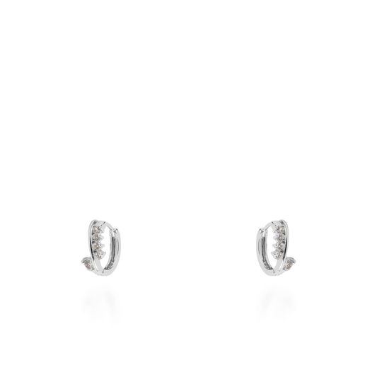 Σκουλαρίκια κρίκοι με ζιργκόν Mar and Mar Jemmy Silver