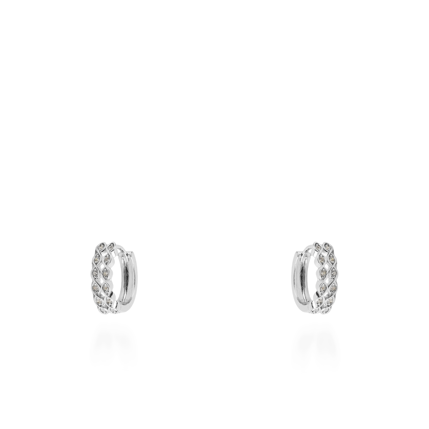 Σκουλαρίκια κρίκοι με ζιργκόν Mar and Mar Selia Silver