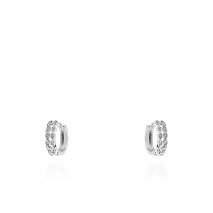 Σκουλαρίκια κρίκοι με ζιργκόν Mar and Mar Selia Silver