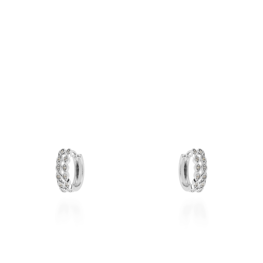 Σκουλαρίκια κρίκοι με ζιργκόν Mar and Mar Selia Silver
