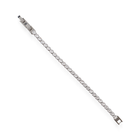 Αλυσίδα χεριού tennis με ζιργκόν Mar and Mar Clutch iii Silver από ανοξείδωτο ατσάλι