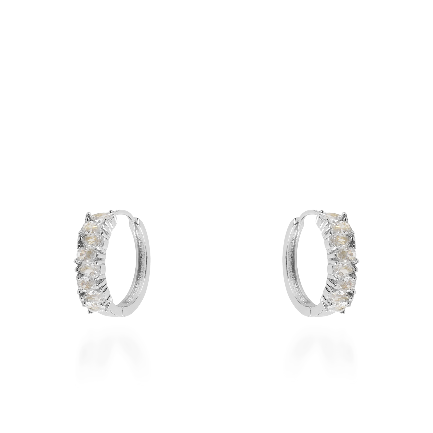 Σκουλαρίκια κρίκοι με ζιργκόν Mar and Mar Jesira Silver