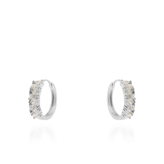 Σκουλαρίκια κρίκοι με ζιργκόν Mar and Mar Jesira Silver