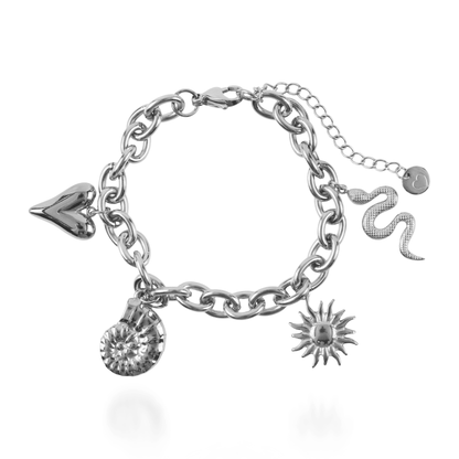 Χειροποίητο βραχιόλι με charms Mar and Mar Kehlia Silver από ανοξείδωτο ατσάλι