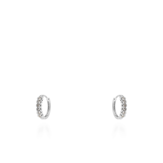 Σκουλαρίκια κρίκοι με ζιργκόν Mar and Mar Uvelina Silver