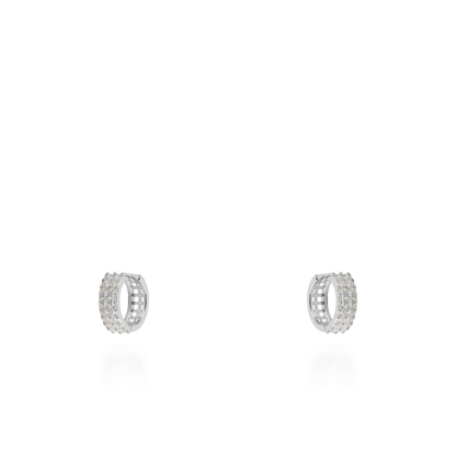 Σκουλαρίκια κρίκοι με ζιργκόν Mar and Mar Wilora Silver