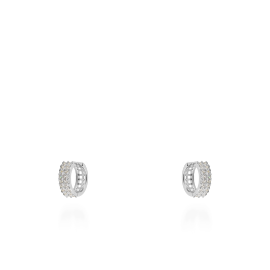 Σκουλαρίκια κρίκοι με ζιργκόν Mar and Mar Wilora Silver