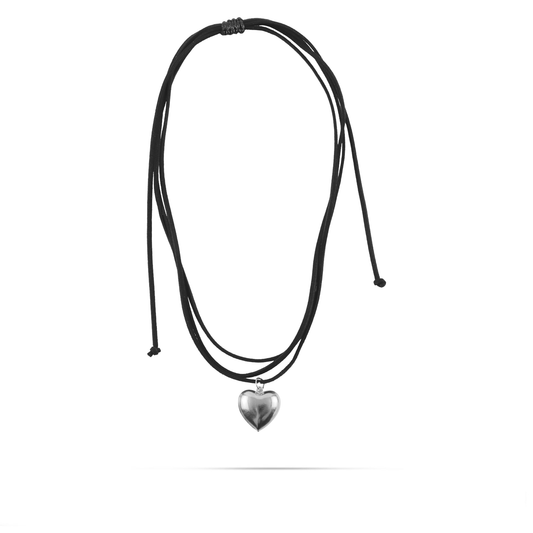 Γυναικείο επάργυρο κολιέ Choker με καρδιά και κορδόνι Mar and Mar Melora (Gold)