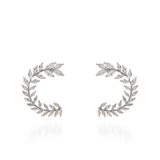 Σκουλαρίκια καρφωτά με ζιργκόν Mar and Mar Kailoa Silver