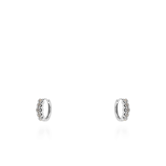 Σκουλαρίκια κρίκοι με ζιργκόν Mar and Mar Uvelina II Silver
