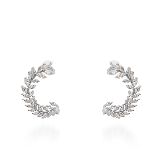 Σκουλαρίκια καρφωτά με ζιργκόν Mar and Mar Kailoa Silver