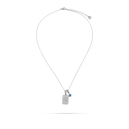 Κολιέ με ματάκι Mar and Mar eye tab i Silver από ανοξείδωτο ατσάλι