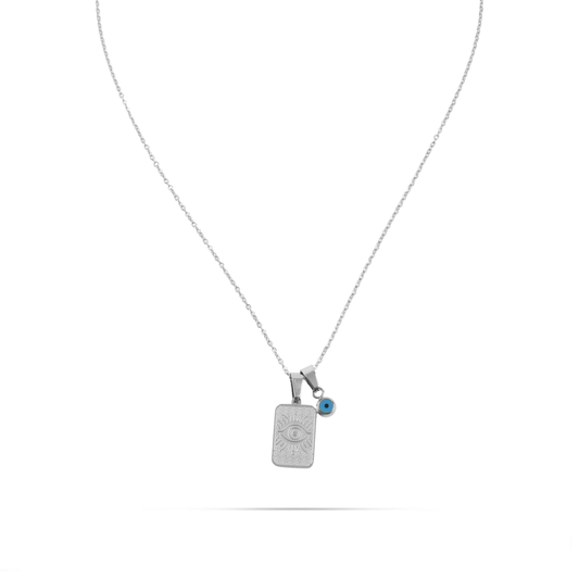 Κολιέ με ματάκι Mar and Mar eye tab i Silver από ανοξείδωτο ατσάλι