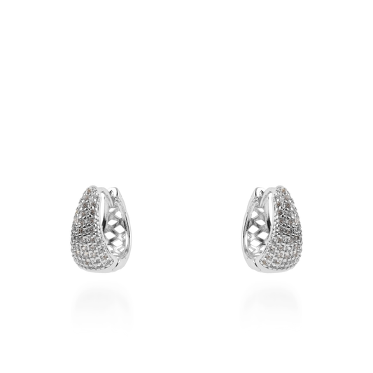 Σκουλαρίκια κρίκοι με ζιργκόν Mar and Mar Neritha petite Silver