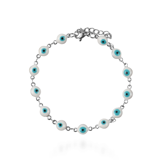 Βραχιόλι με ματάκια Mar and Mar Eye (Silver) από ανοξείδωτο ατσάλι