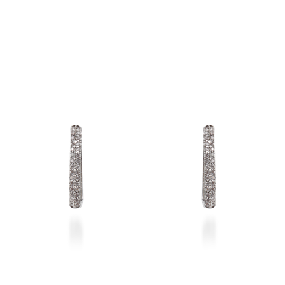 Σκουλαρίκια κρίκοι με ζιργκόν Mar and Mar Neritha Rectangle (2,5 cm)