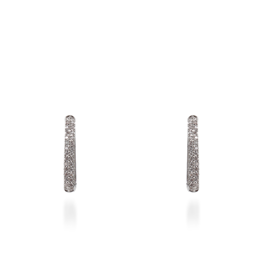 Σκουλαρίκια κρίκοι με ζιργκόν Mar and Mar Neritha Rectangle (2,5 cm)