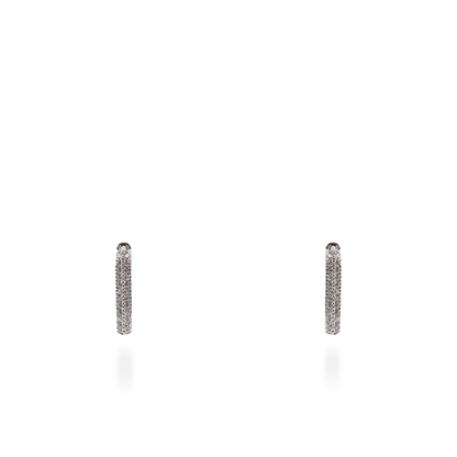 Σκουλαρίκια κρίκοι με ζιργκόν Mar and Mar Neritha Rectangle (2 cm)