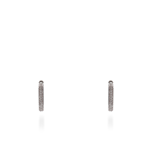 Σκουλαρίκια κρίκοι με ζιργκόν Mar and Mar Neritha Rectangle (2 cm)
