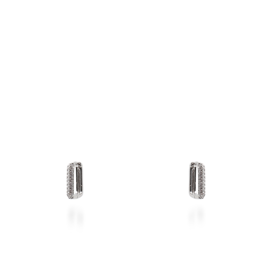 Σκουλαρίκια κρίκοι με ζιργκόν Mar and Mar Neritha Rectangle (1,5 cm)