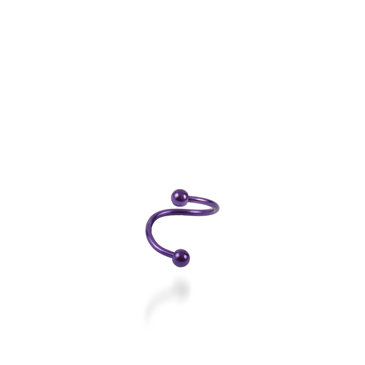 Σκουλαρίκι για piercing Mar and Mar Twisted Barbell (Purple) από ανοξείδωτο ατσάλι