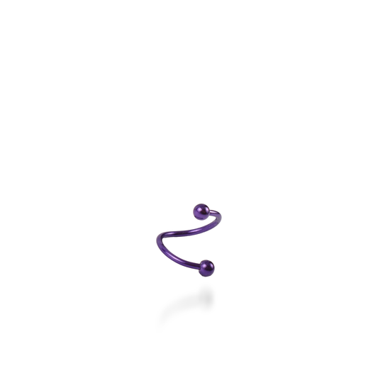 Σκουλαρίκι για piercing Mar and Mar Twisted Barbell (Purple) από ανοξείδωτο ατσάλι