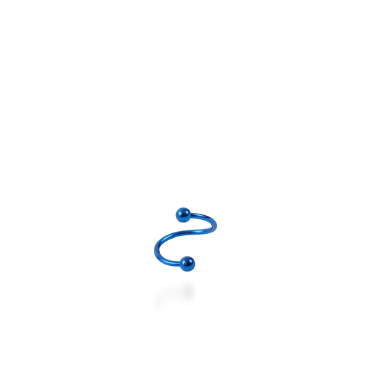 Σκουλαρίκι για piercing Mar and Mar Twisted Barbell (Blue) από ανοξείδωτο ατσάλι