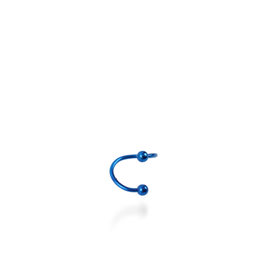 Σκουλαρίκι για piercing Mar and Mar Twisted Barbell (Blue) από ανοξείδωτο ατσάλι