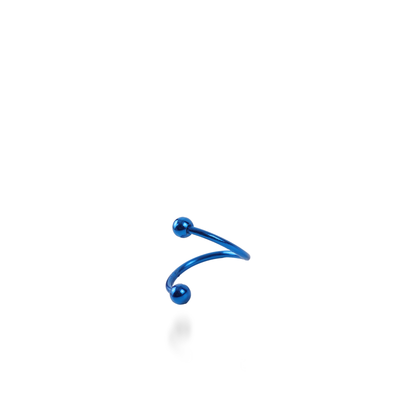 Σκουλαρίκι για piercing Mar and Mar Twisted Barbell (Blue) από ανοξείδωτο ατσάλι
