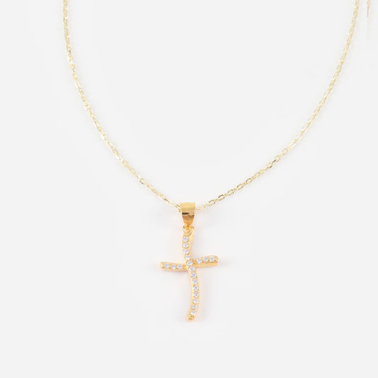 Κολιέ σταυρός με πέτρες ζιργκόν Mar and Mar Jerusha Cross από Ασήμι 925