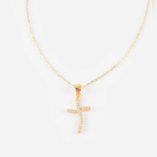 Κολιέ σταυρός με πέτρες ζιργκόν Mar and Mar Jerusha Cross από Ασήμι 925