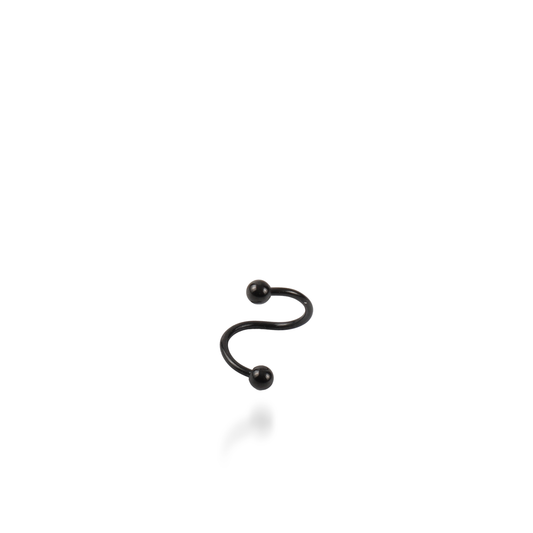 Σκουλαρίκι για piercing Mar and Mar Twisted Barbell (Black) από ανοξείδωτο ατσάλι