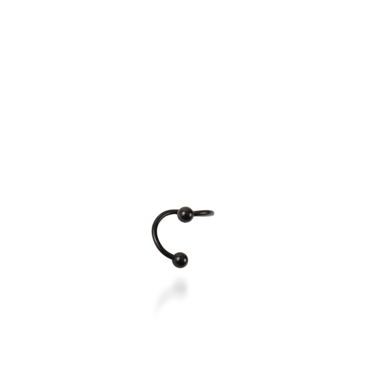 Σκουλαρίκι για piercing Mar and Mar Twisted Barbell (Black) από ανοξείδωτο ατσάλι