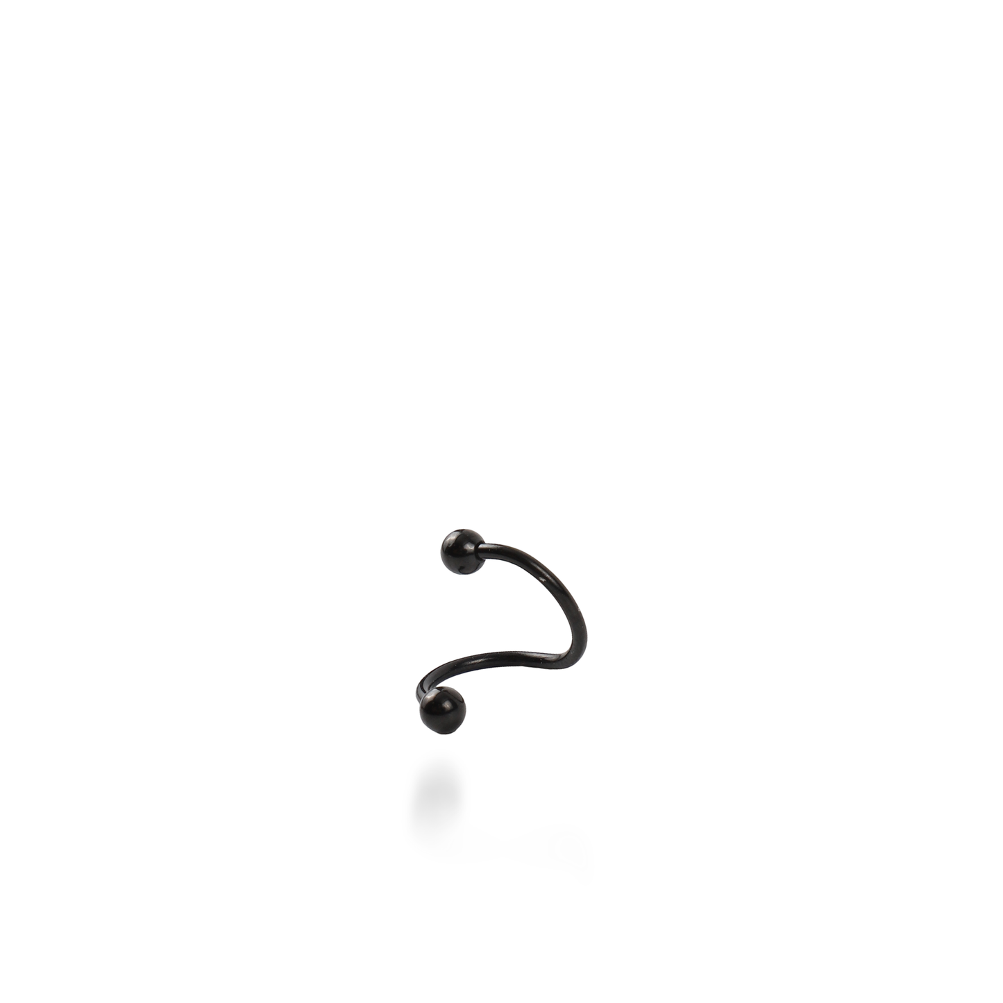 Σκουλαρίκι για piercing Mar and Mar Twisted Barbell (Black) από ανοξείδωτο ατσάλι