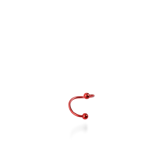 Σκουλαρίκι για piercing Mar and Mar Twisted Barbell (Red) από ανοξείδωτο ατσάλι