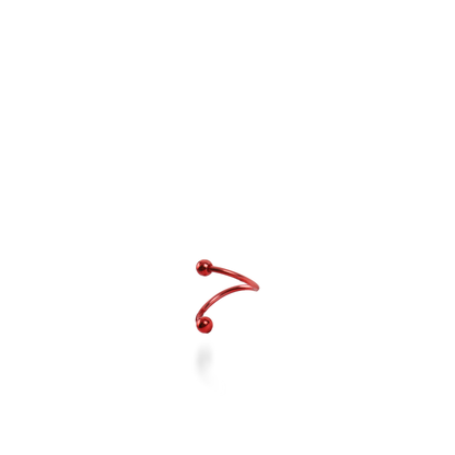 Σκουλαρίκι για piercing Mar and Mar Twisted Barbell (Red) από ανοξείδωτο ατσάλι