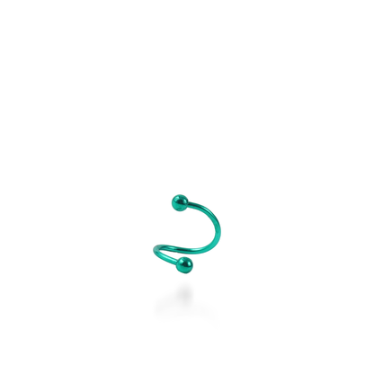 Σκουλαρίκι για piercing Mar and Mar Twisted Barbell (Green) από ανοξείδωτο ατσάλι