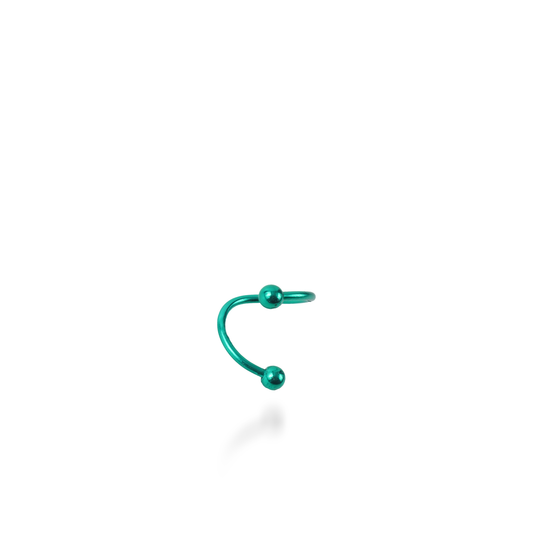 Σκουλαρίκι για piercing Mar and Mar Twisted Barbell (Green) από ανοξείδωτο ατσάλι