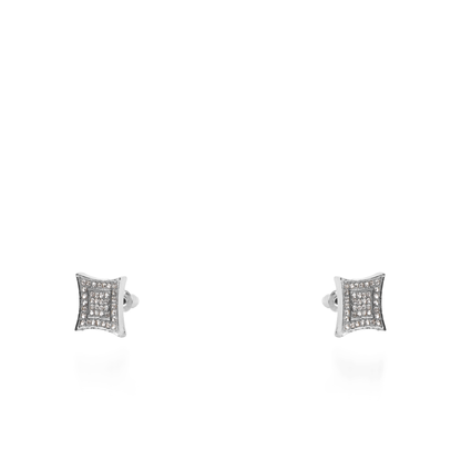 Σκουλαρίκια καρφωτά με πέτρες ζιργκόν Mar and Mar Lola Rhombus Silver