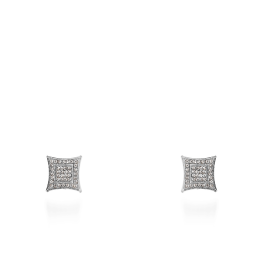 Σκουλαρίκια καρφωτά με πέτρες ζιργκόν Mar and Mar Lola Rhombus Silver