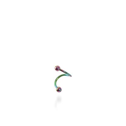 Σκουλαρίκι για piercing Mar and Mar Twisted Barbell (Rainbow) από ανοξείδωτο ατσάλι
