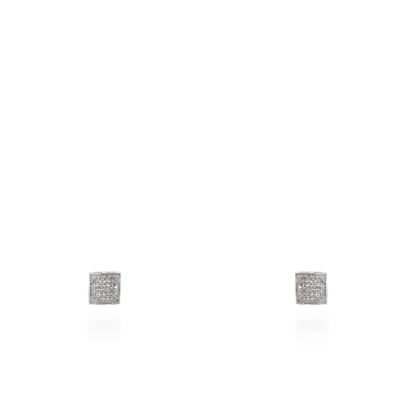 Σκουλαρίκια καρφωτά με πέτρες ζιργκόν Mar and Mar Lola Cube II Silver