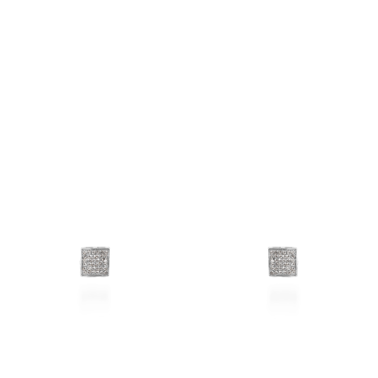 Σκουλαρίκια καρφωτά με πέτρες ζιργκόν Mar and Mar Lola Cube II Silver