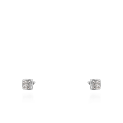 Σκουλαρίκια καρφωτά με πέτρες ζιργκόν Mar and Mar Lola Cube II Silver
