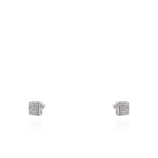 Σκουλαρίκια καρφωτά με πέτρες ζιργκόν Mar and Mar Lola Cube II Silver