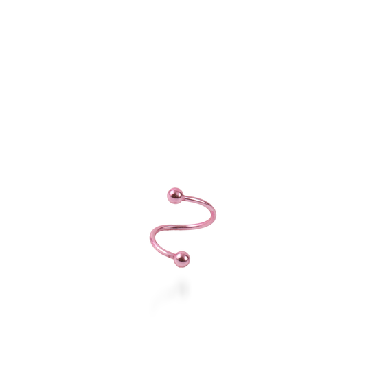 Σκουλαρίκι για piercing Mar and Mar Twisted Barbell (Pink) από ανοξείδωτο ατσάλι