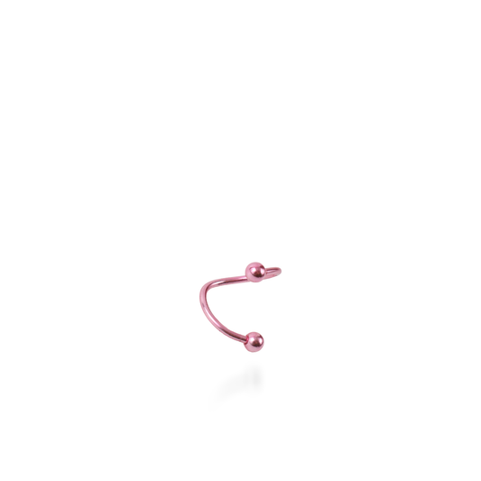 Σκουλαρίκι για piercing Mar and Mar Twisted Barbell (Pink) από ανοξείδωτο ατσάλι