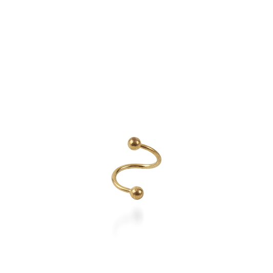 Σκουλαρίκι για piercing Mar and Mar Twisted Barbell (Gold) από ανοξείδωτο ατσάλι
