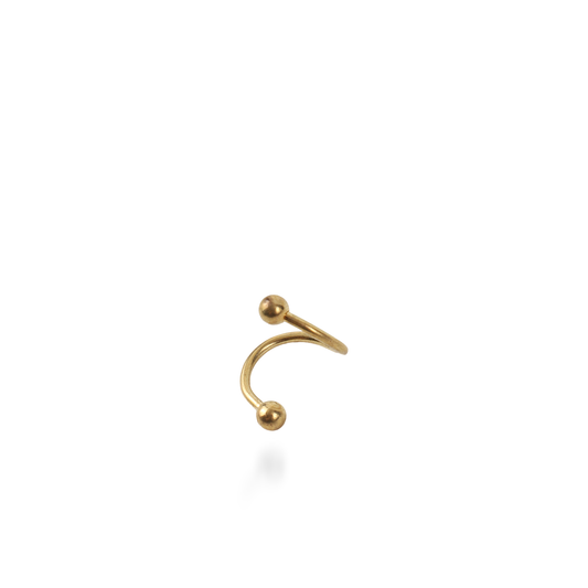 Σκουλαρίκι για piercing Mar and Mar Twisted Barbell (Gold) από ανοξείδωτο ατσάλι