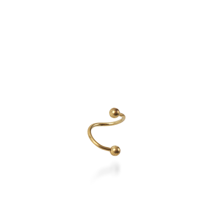 Σκουλαρίκι για piercing Mar and Mar Twisted Barbell (Gold) από ανοξείδωτο ατσάλι